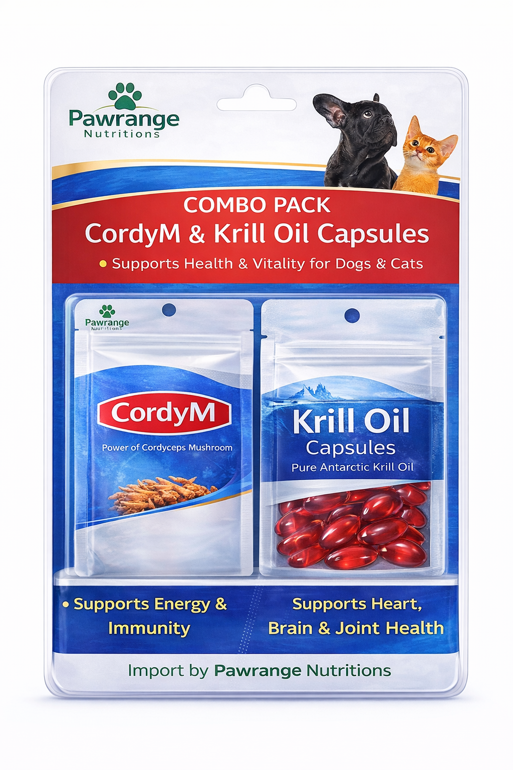 Cordy M + Krill Oil Capsules Immunity & Omega Pack