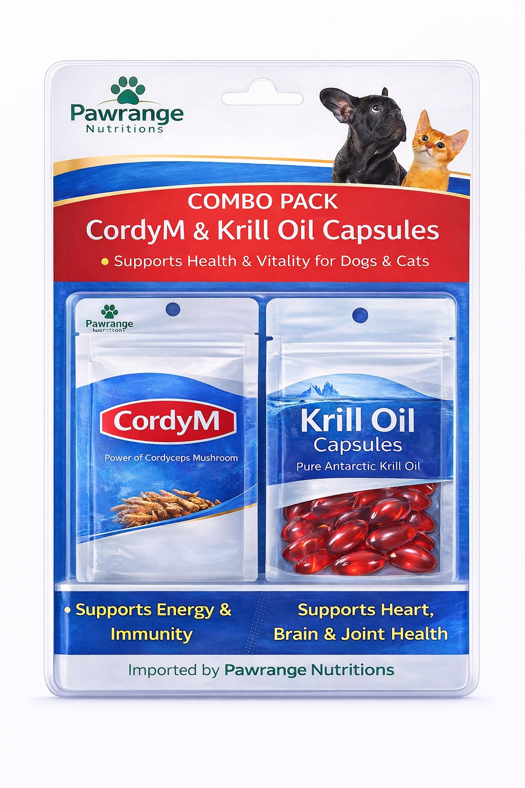 Cordy M + Krill Oil Capsules Immunity & Omega Pack